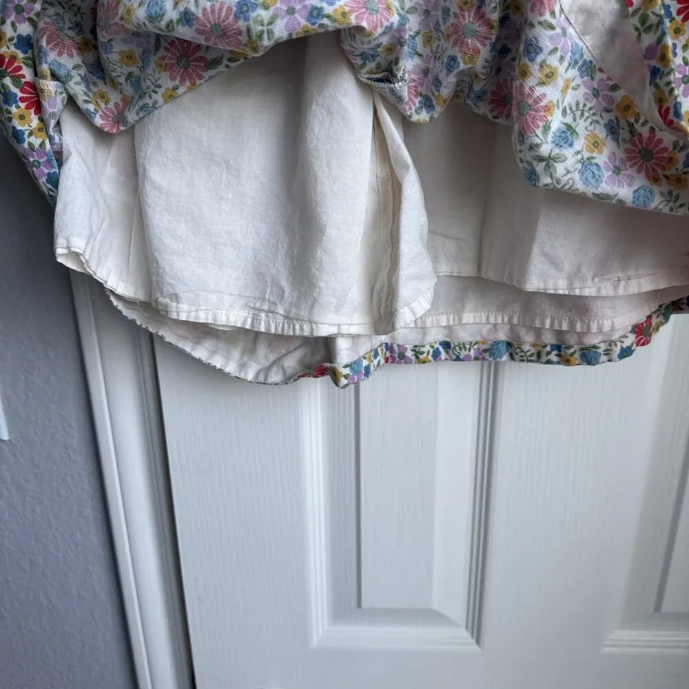 Mini Boden Spring Summer Floral Linen Cotton Dress Lined Size 6-7 Year - Picture 6 of 8